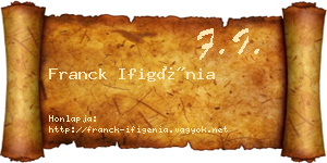 Franck Ifigénia névjegykártya